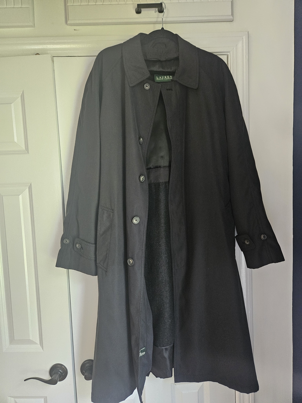 Ralph Lauren Men's Black Single-Breasted Trench Coat
